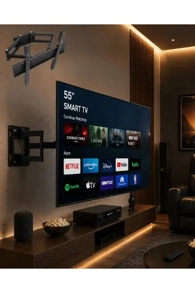 32 55 İnç Televizyon Askı Aparatı Duvara Monte Hareketli TV Tutucu