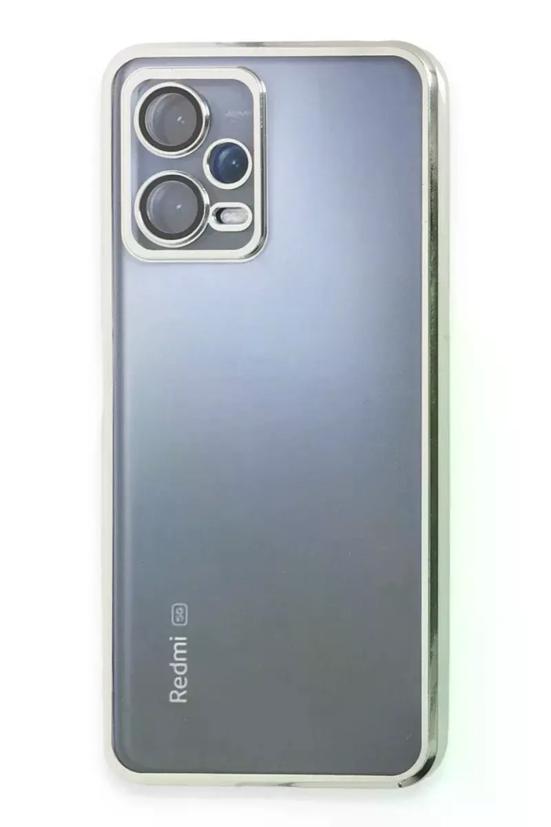 Xiao Red Note 12 Pro 5G Kılıf Razer Lensli Silikon - Gümüş