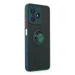 Realme C53 Kılıf Montreal Yüzüklü Silikon Kapak - Yeşil-2