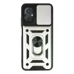 Xiao Poco M5 Kılıf Pars Lens Yüzüklü Silikon - Gümüş-1
