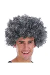 Gri Renk Kabarık Bonus Peruk Afro Takma Saç-1