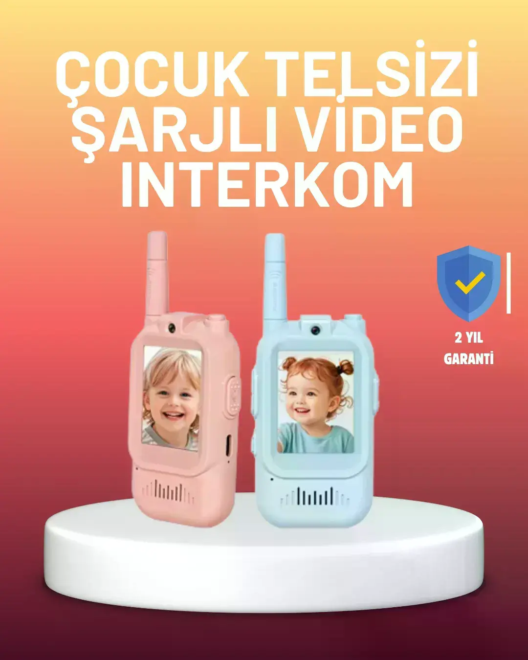 Ekranlı Walkie Talkie Oyuncağı Ses ve Görüntü Destekli