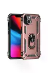 Apple iPhone 14 Plus Kılıf Sofya Yüzüklü Silikon Kapak - Rose-2