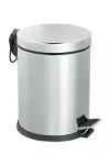 Pedallı 8LT Krom Metal Çöp Kovası-2