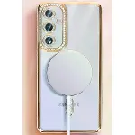 Samsung Galaxy S25 Kılıf Joke Simli Magneticsafe Kılıf - Pembe-2
