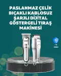 Profesyonel Saç ve Sakal Kesme Makinesi – Şarjlı, Sessiz Motor, Ayarlanabilir Tarak-1