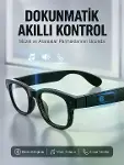Siyah Akıllı Kamera Gözlüğü 8 MP Fotoğraf Video Çekimli AI Görüntü Tanıma Çoklu Dil Çeviri Bluetooth-1