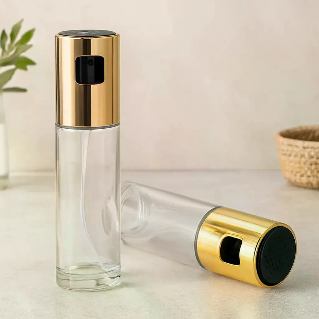 100 ml Cam Yağdanlık Sprey Şişe (İnce Uzun, Krom Başlık)