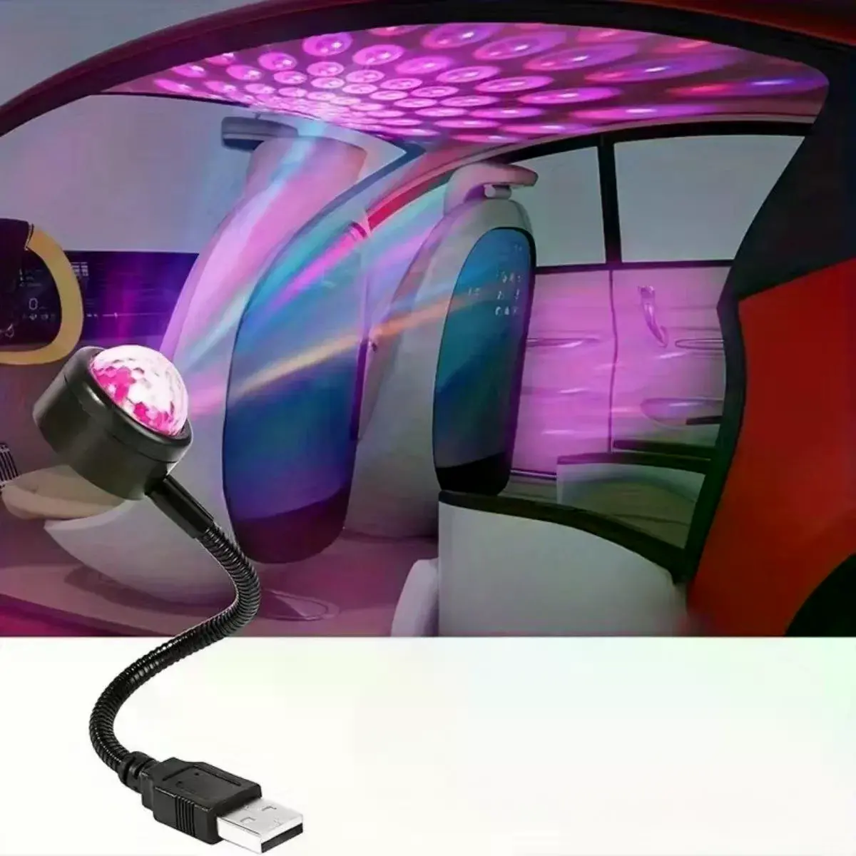 USB Sese Duyarlı 8 Farklı Mod Işıklı LED Atmosfer Işığı – Ambiyans Aydınlatması