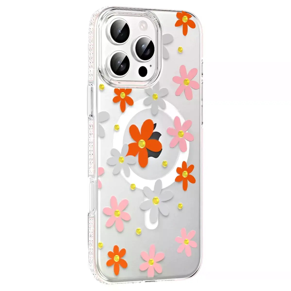 Joko Apple İphone 16 Pro Max Floral Magsafe Kapak - Turuncu