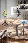 Kumandalı Tripod Telefon Tutucu Selfie Çubuğu 360 Derece Dönebilen-4