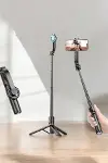Kumandalı Tripod Telefon Tutucu Selfie Çubuğu 360 Derece Dönebilen-6