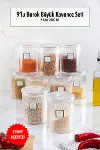 9'lu Barok Yuvarlak Büyük Kavanoz Seti & Saklama Kabı & Erzak Kabı (9*2000 ML)-1