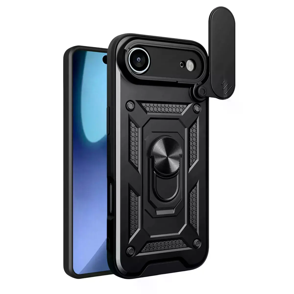 Apple İphone 17 Air Pars Lens Yüzüklü Silikon - Siyah