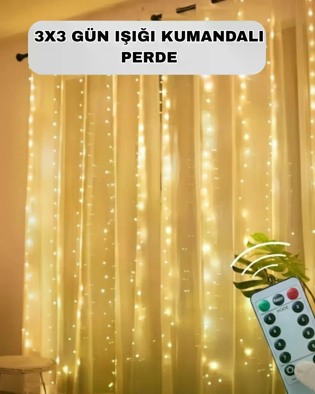 Uzaktan Kumandalı Perde Tipi Günışığı Peri Led Işık Dekorasyon