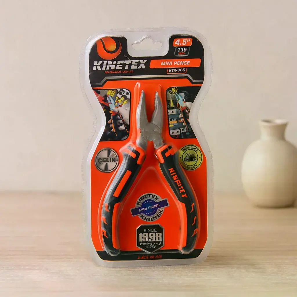 Vakumlu Mini Çelik Pense 115 mm (Yaylı)