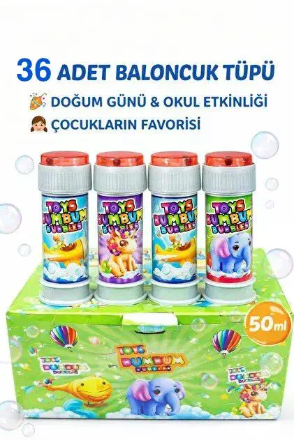 36 Adet Bumbum Baloncuk Köpük Tüpü