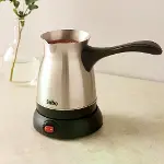 Çelik Elektrikli Cezve - Türk Kahvesi Makinesi 500 ml (6 Fincan) 360° Kablosuz-2