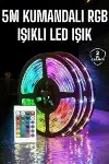 5 Metre Şerit Led RGB Işıklı Kumandalı Güç Adaptörü Her Ortama Uygun-3
