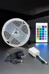 5 Metre Şerit Led RGB Işıklı Kumandalı Güç Adaptörü Her Ortama Uygun-6