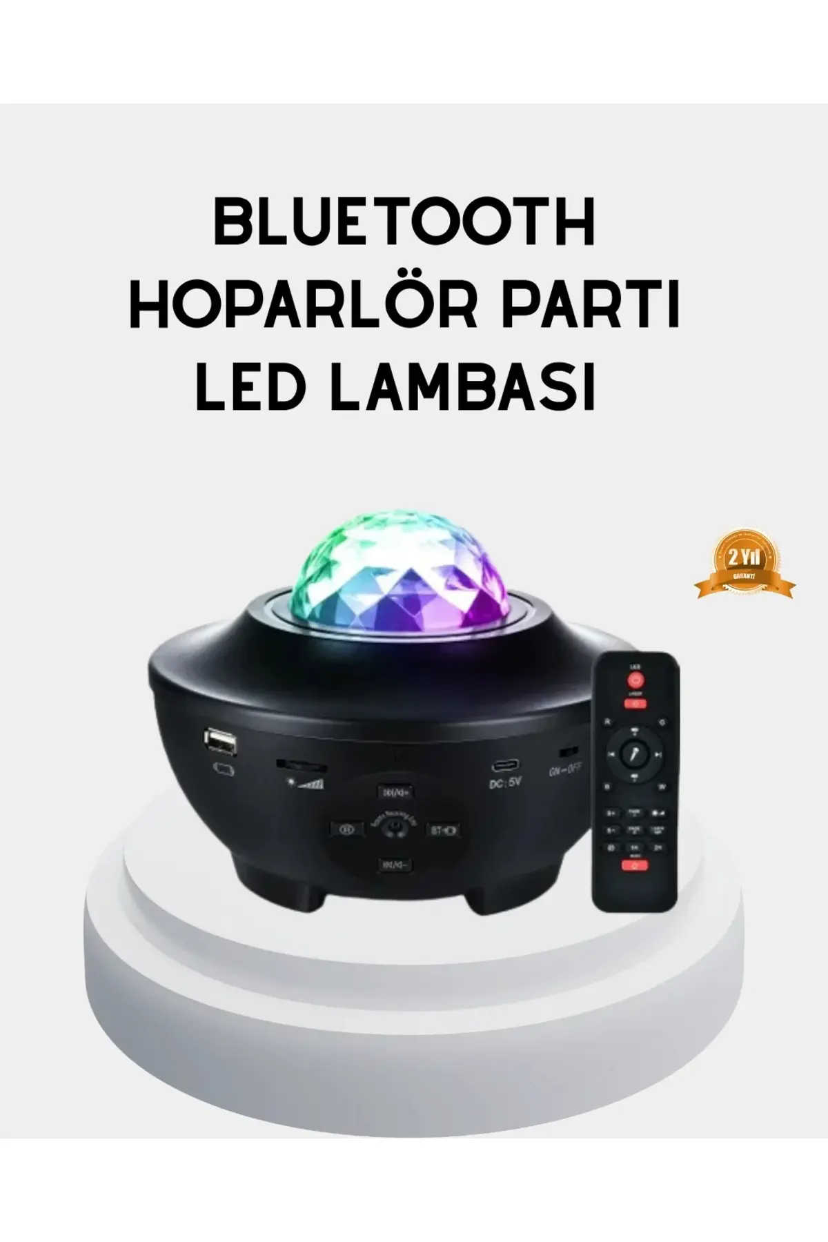 LED Yıldızlı Projektör Galaxy Modlu Renk ve Parlaklık Ayarlı Gece Lambası