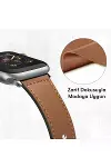 Apple Watch 38mm KR415 Luaz Deri Kordon - Turuncu-3