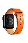Apple Watch 38mm KR415 Luaz Deri Kordon - Turuncu-1