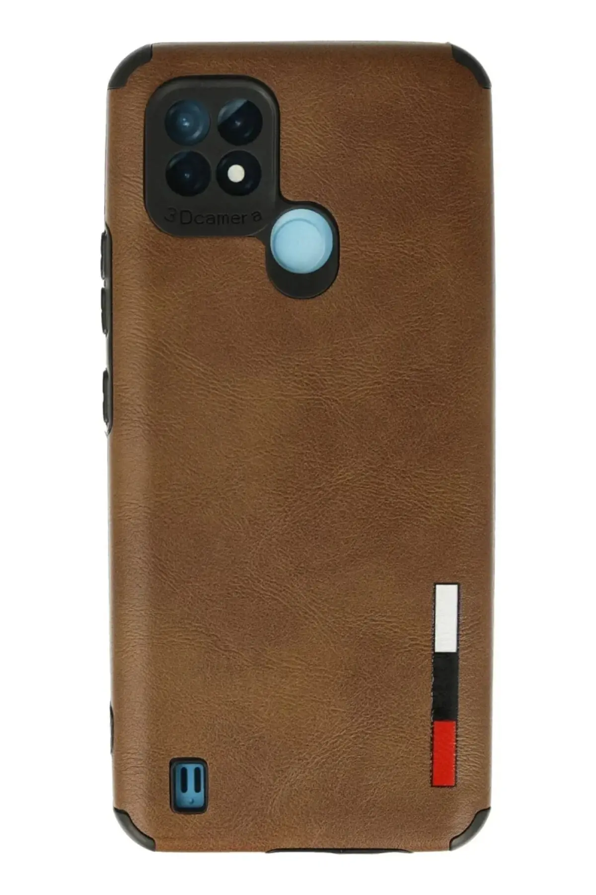 Realme C21 Kılıf Loop Deri Silikon - Kahverengi
