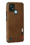 Realme C21 Kılıf Loop Deri Silikon - Kahverengi-3
