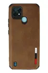 Realme C21 Kılıf Loop Deri Silikon - Kahverengi-1