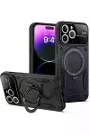 Apple iPhone 16 Pro Max Kılıf Joy Lens Standlı Kapak - Siyah-1