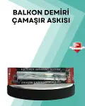 Kare Küpeşte Uyumlu Balkon Çamaşır Askısı 25x60 cm Beyaz Pratik-1