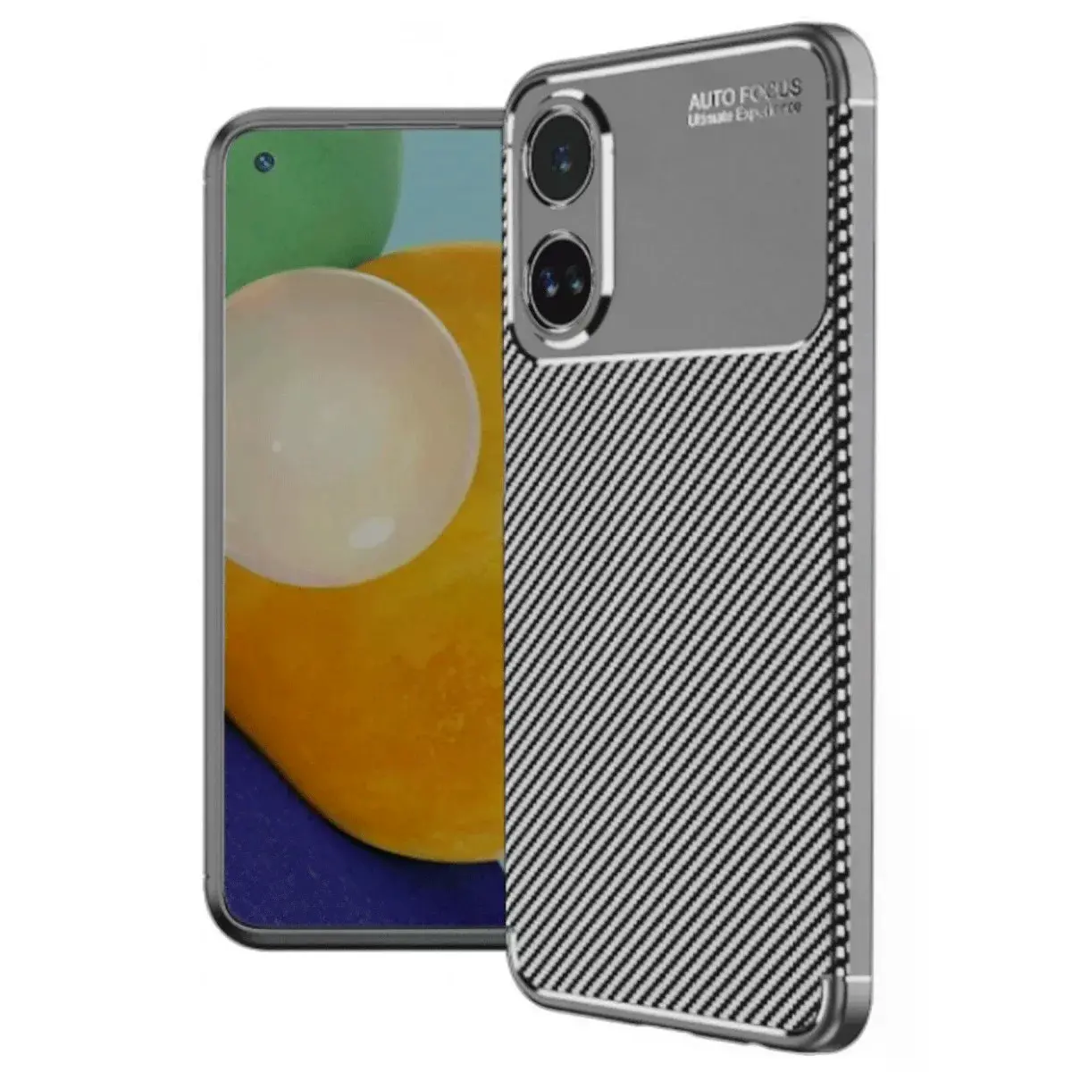 Oppo A60 Kılıf Auto Focus Karbon Kapak - Gri