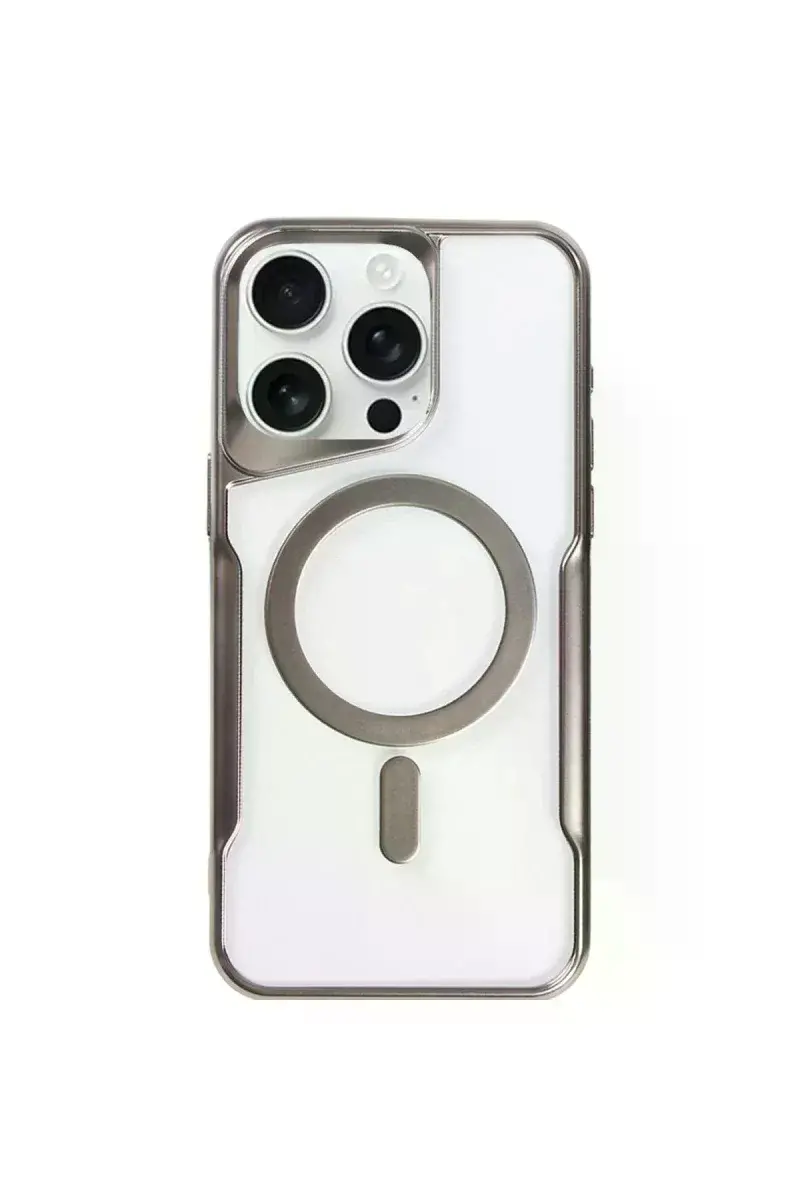 Apple iPhone 11 Pro Max Kılıf Boyi Magsafe Silikon Kapak - Titan Gri