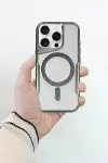 Apple iPhone 11 Pro Max Kılıf Boyi Magsafe Silikon Kapak - Titan Gri-2