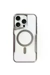 Apple iPhone 11 Pro Max Kılıf Boyi Magsafe Silikon Kapak - Titan Gri-1