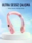 Pembe Şarjlı Boyun Fanı 5 Kademeli Hız Ayarlı Taşınabilir Boyun Tipi Fan-1