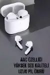 Beyaz Yeni Nesil Pro Bluetooth Kulaklık Yüksek Ses Kaliteli ANC Özelliği-2