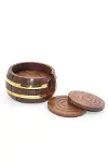 Pirinç Yuvarlak Ahşap Bardak Altı W431-2