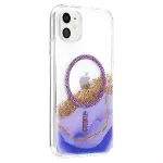 Onegif Apple İphone 11 Lotus Simli Magsafe Kapak - Mor-2