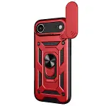 Apple İphone 17 Air Pars Lens Yüzüklü Silikon - Kırmızı-4