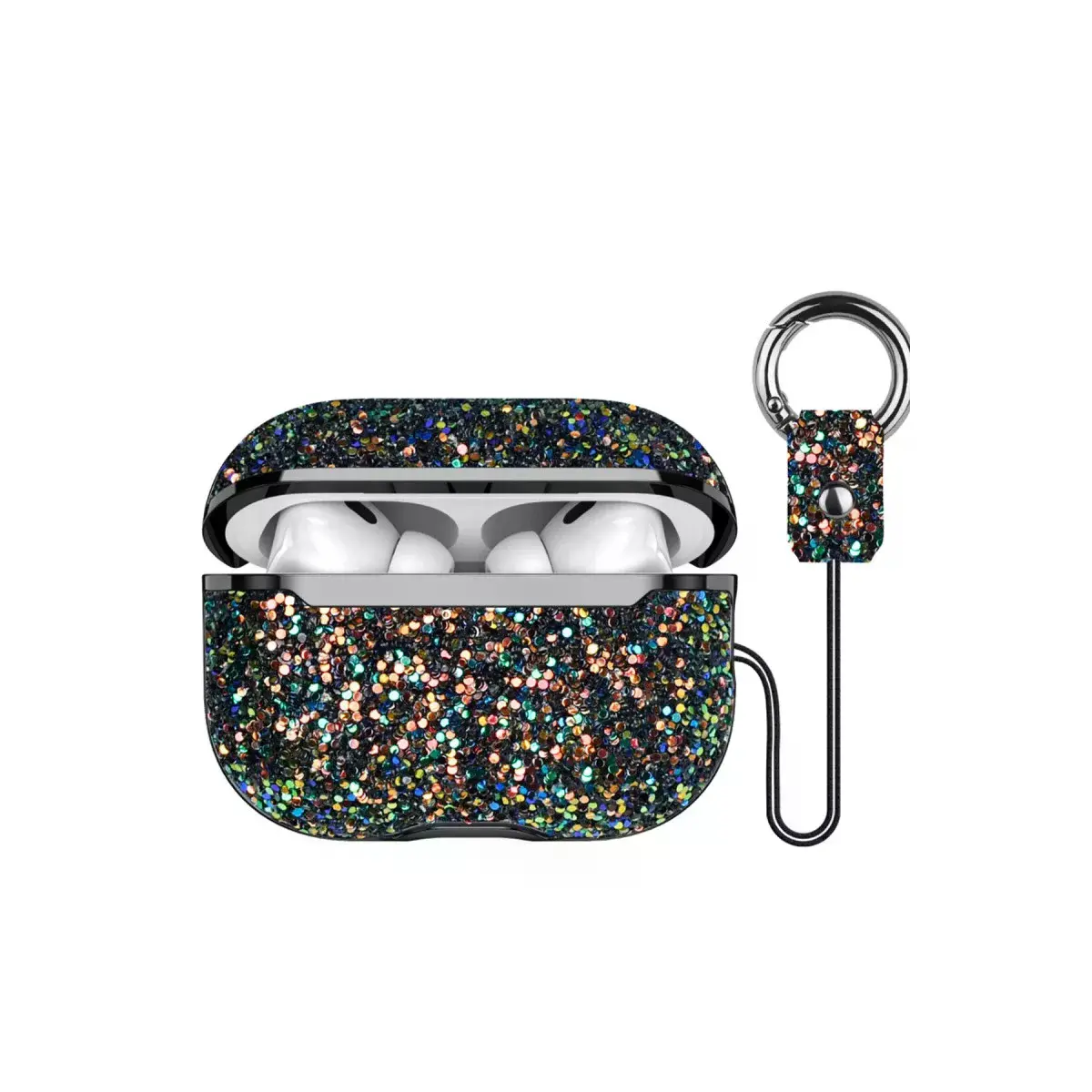 Onegif Apple Airpods 3 (3.nesil) Bright Simli Airpods Kapak - Siyah