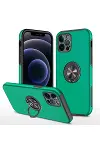 Apple iPhone 12 Pro Kılıf Elit Yüzüklü Kapak - Yeşil-1