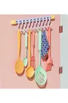 10 Kancalı Raylı Mutfak ve Banyo Düzenleyici Askı 30 cm-5