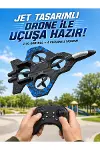 Jet Tasarımlı Uzaktan Kumandalı Drone 4 Pervaneli 2.4G 360 Derece Takla LED Işıklı Uçak-1