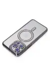 Apple iPhone 14 Pro Kılıf Joke Simli Magneticsafe Kılıf - Derin Mor-2