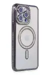 Apple iPhone 14 Pro Kılıf Joke Simli Magneticsafe Kılıf - Derin Mor-1