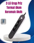 3 USB Çıkışlı Hızlı Şarjlı Anahtarlı Üçlü Priz-1