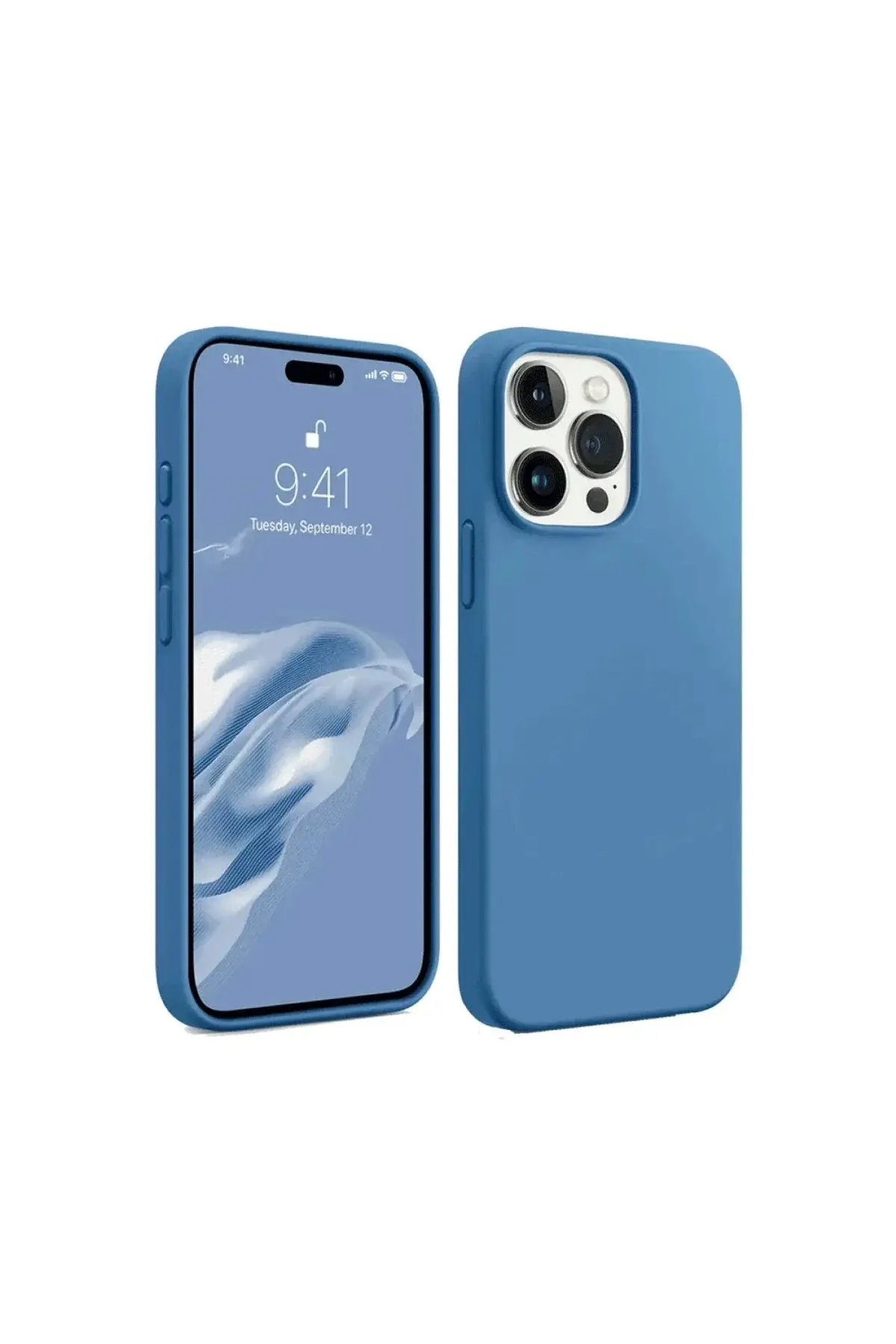 Apple iPhone 15 Pro Kılıf First Silikon - Mavi