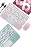 Profesyonel Wifi Q Klavye Bluetooth Klavye Touchpad 10.8 Inç Yeni Nesil-3